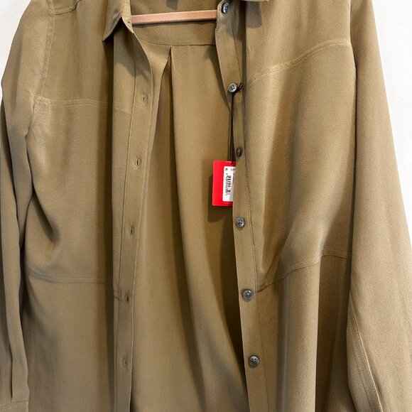SPANX Low-Maintenance Silk Button-Down Shirt in S NWT - Picture 7 of 9